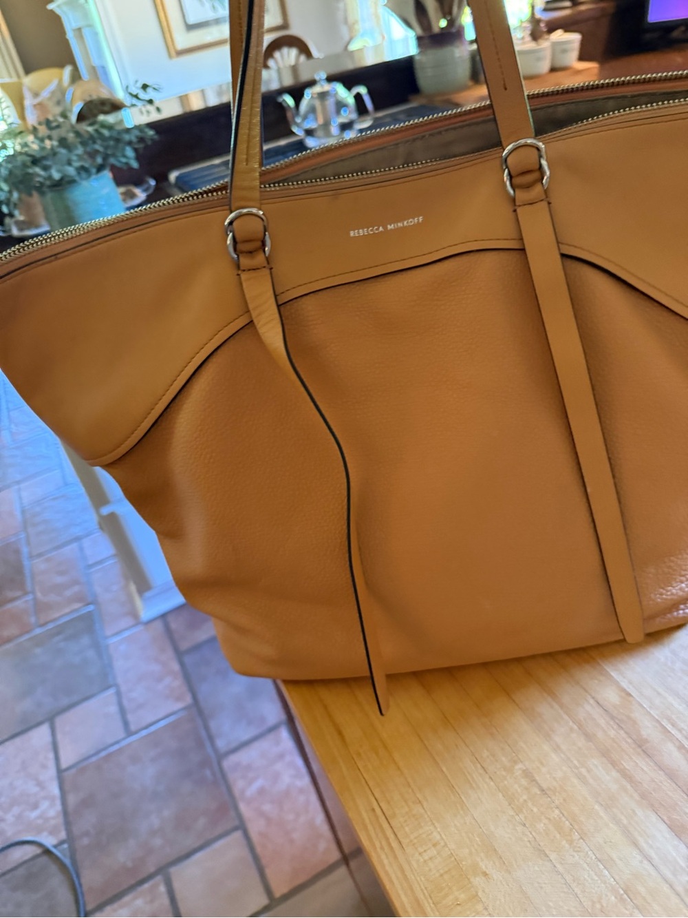 Rebecca Minkoff Tan Leather Tote with Dual Shoulder Straps